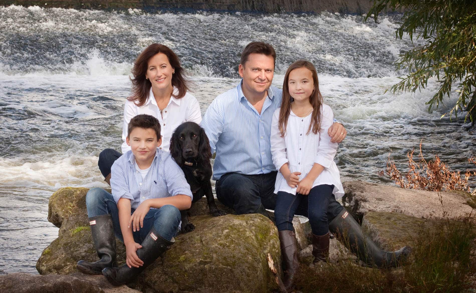 family photographer Worcester - family by river